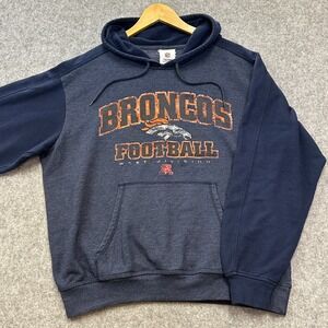 Vintage 90s Denver Broncos NFL Team Apparel Hoodie Mens XL West Division Blue